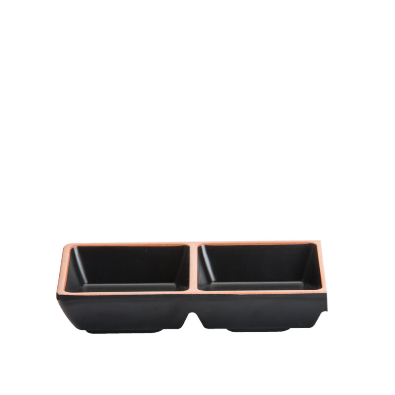 Melamin Bb 2 Bölme Dikdörtgen Kase Mat 15Cm - 1