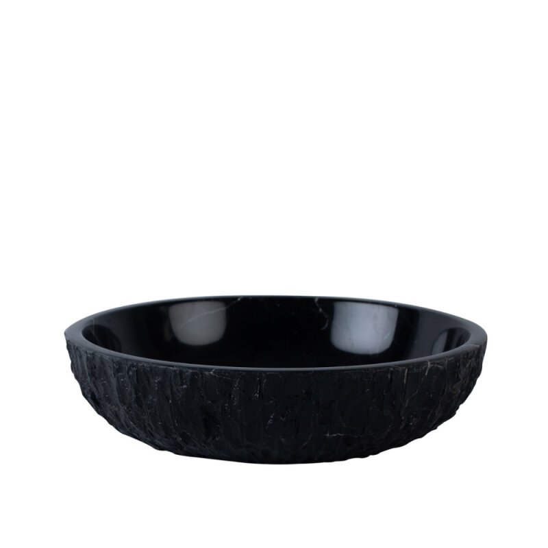 Matgusto Nero Marble Yuvarlak Kase Q:30 cm H: 7,5 cm M262N30 - 1
