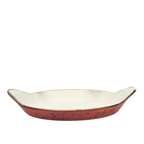 Tulu Porselen Oval Sahan Sunum 34 X 19cm - Reactıve 36 Kırmızı SNM34OFKR36 - TULU PORSELEN