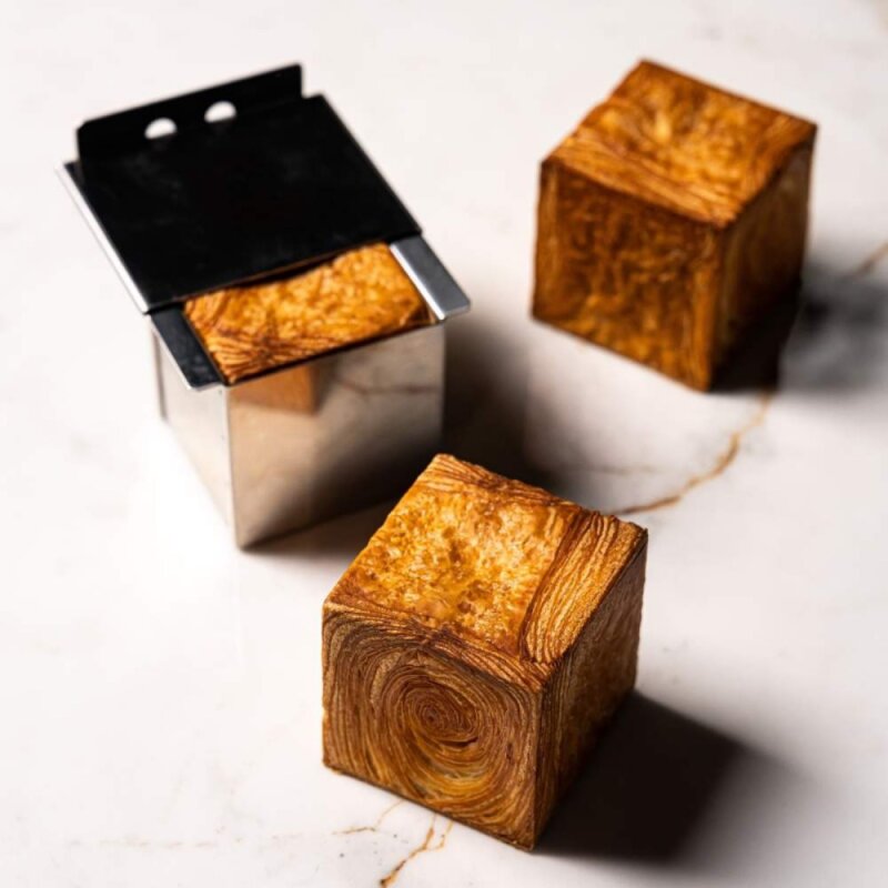 Pavonı Geometric Croissants S/Steel Mould Cube 70X70 Mm - 1