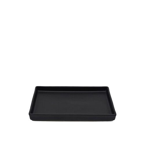 Tulu Porselen Pera 19X12X2 cm Kayık Tabak-Saten 64 Siyah PRA19KYST64 - TULU PORSELEN