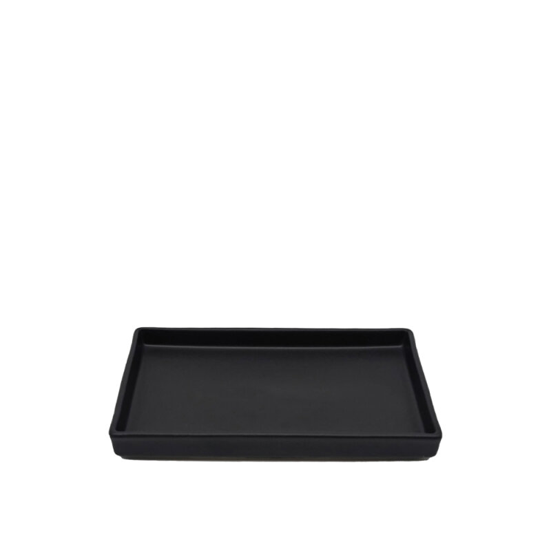 Tulu Porselen Pera 19X12X2 cm Kayık Tabak-Saten 64 Siyah PRA19KYST64 - 1