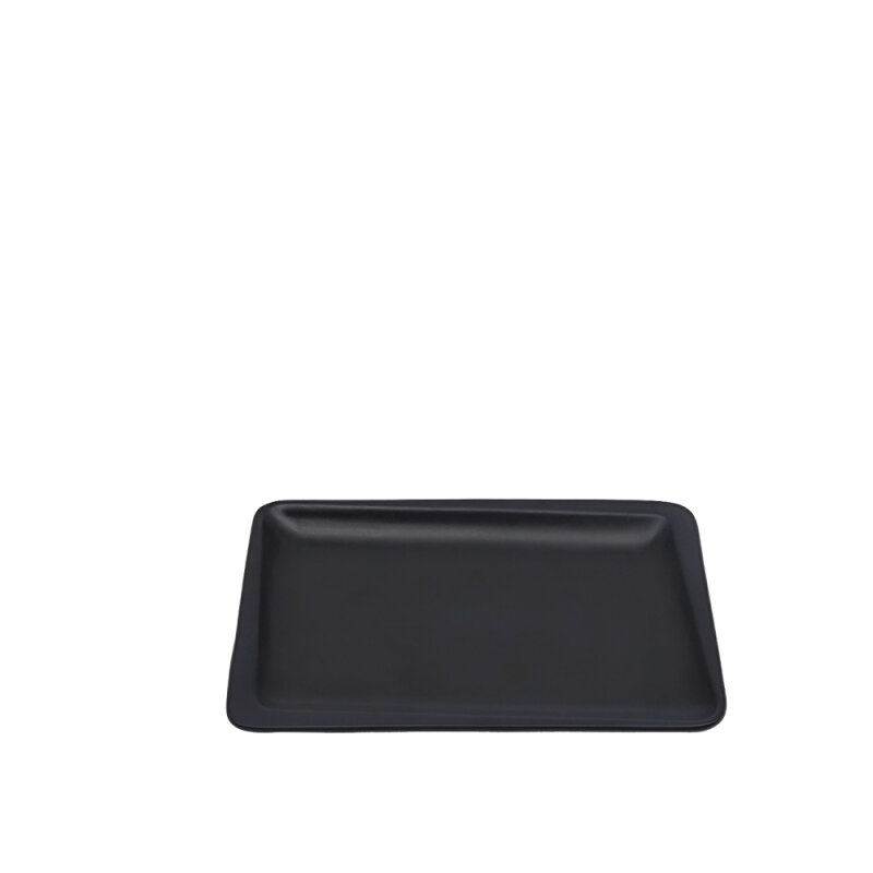 Tulu Porselen Plaza Dikdörtgen Tabak 23X16cm - Saten 64 Siyah PLZ23X16TBST64 - 1