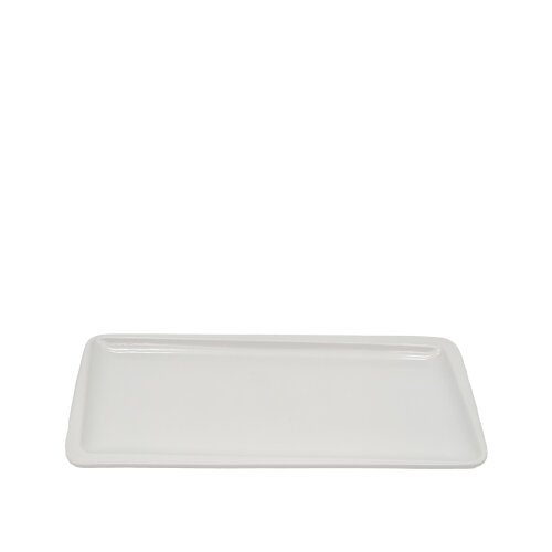 Tulu Porselen Plaza Dikdörtgen Tabak 34X16cm - Saten Beyaz PLZ34X16TBST01 - TULU PORSELEN