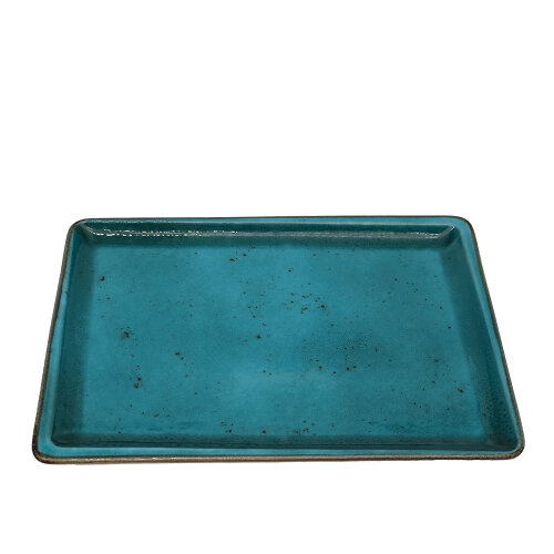 Zest Porcelain Plaza Dikdörtgen Tabak 35,5X25,5Cm-Paris Turkuaz - ZEST PORCELAIN