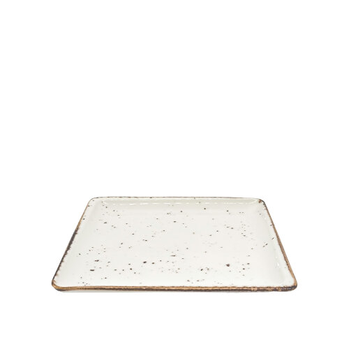 Zest Porcelain Plaza Kare Tabak 27Cm-Paris Krem - ZEST PORCELAIN