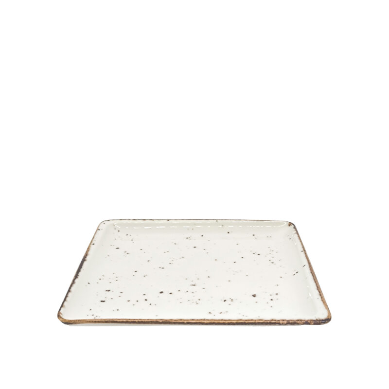Zest Porcelain Plaza Kare Tabak 27Cm-Paris Krem - 1