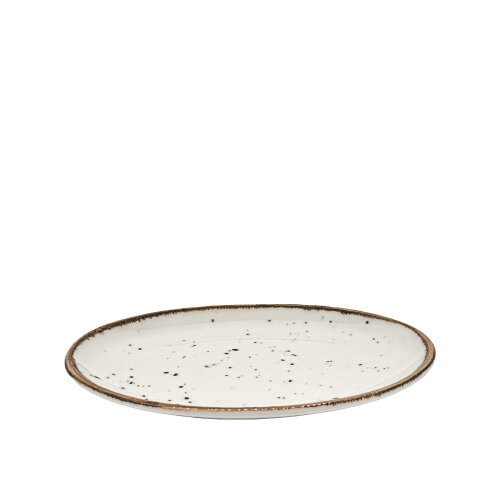 Zest Porcelain Plaza Oval Tabak 25X19Cm-Paris Krem - ZEST PORCELAIN