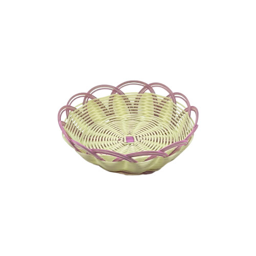 Pls.Hasır Yuvarlak Ekmek Sepeti Pembe 19X6 Cm - ULTRAFORM İTHAL