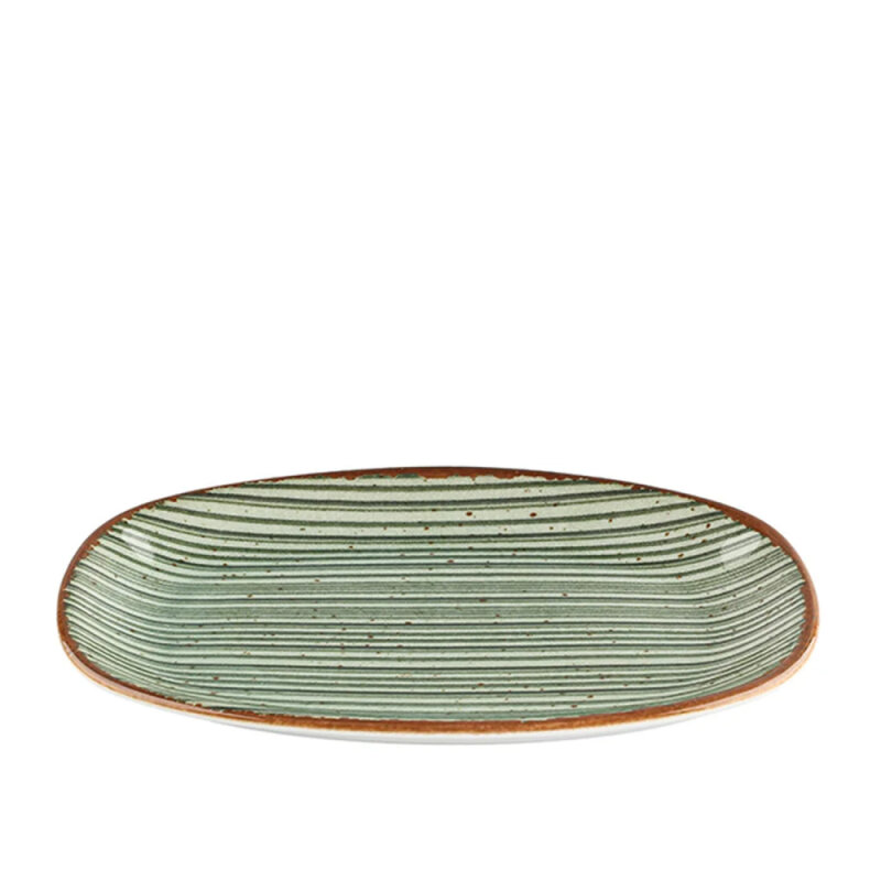 Porland Porselen 11Ml34 Hypnosis Yeşil Kayık Tabak 34Cm - 2