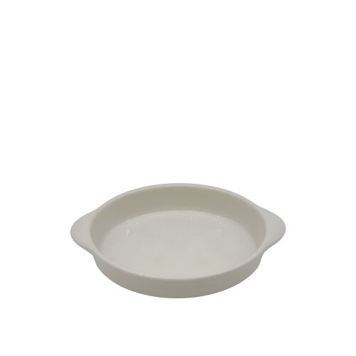 Tulu Porselen Salına Oval Kulplu Fırın Kabı 21cm - Krem SLN21OFK00 - TULU PORSELEN