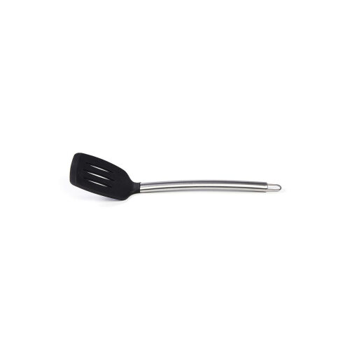 Silikon Oluklu Spatula Çelik Saplı Siyah - FÜNKE