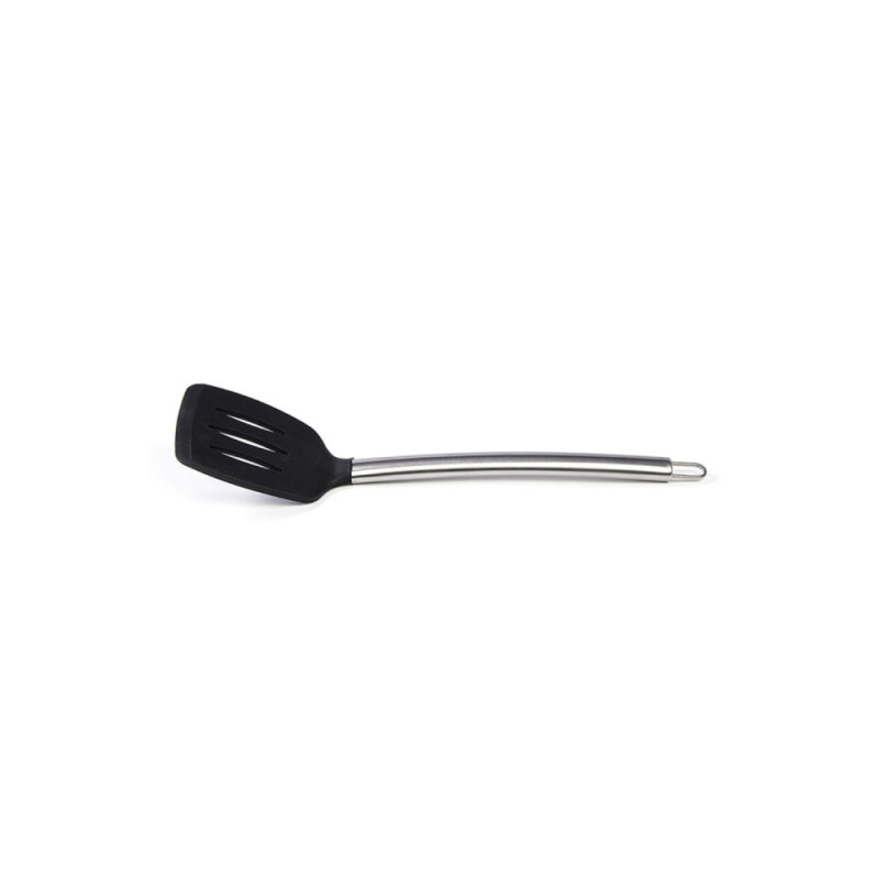 Silikon Oluklu Spatula Çelik Saplı Siyah - 1