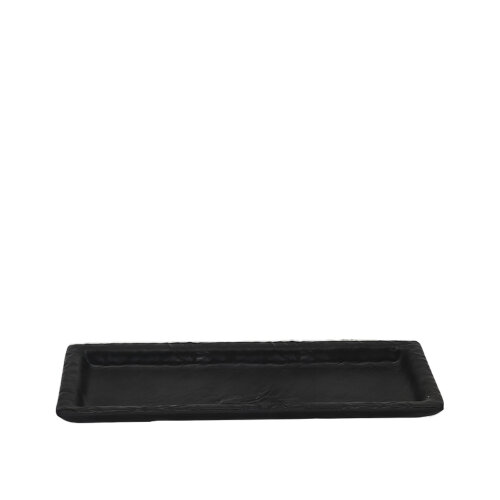 Siyah Melamin Kare Taş Görünümlü Çukur Tabak 28Cm - ULTRAFORM MELAMİN