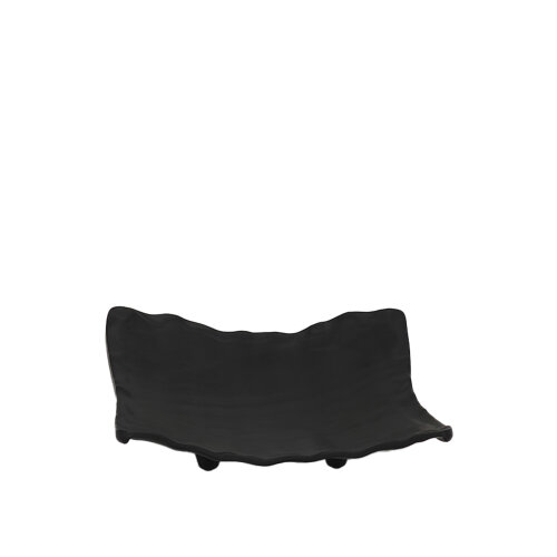 Siyah Melamin Kavisli Taş Görünümlü Açılı Tabak 20Cm - ULTRAFORM MELAMİN