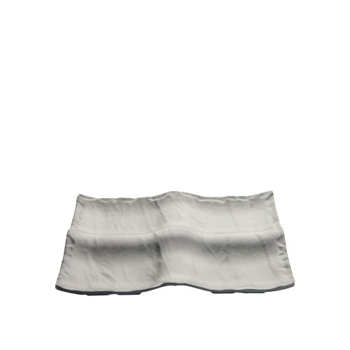 Siyah Melamin Taş Görünümlü 4 Bölme Tabak 18Cm - ULTRAFORM MELAMİN