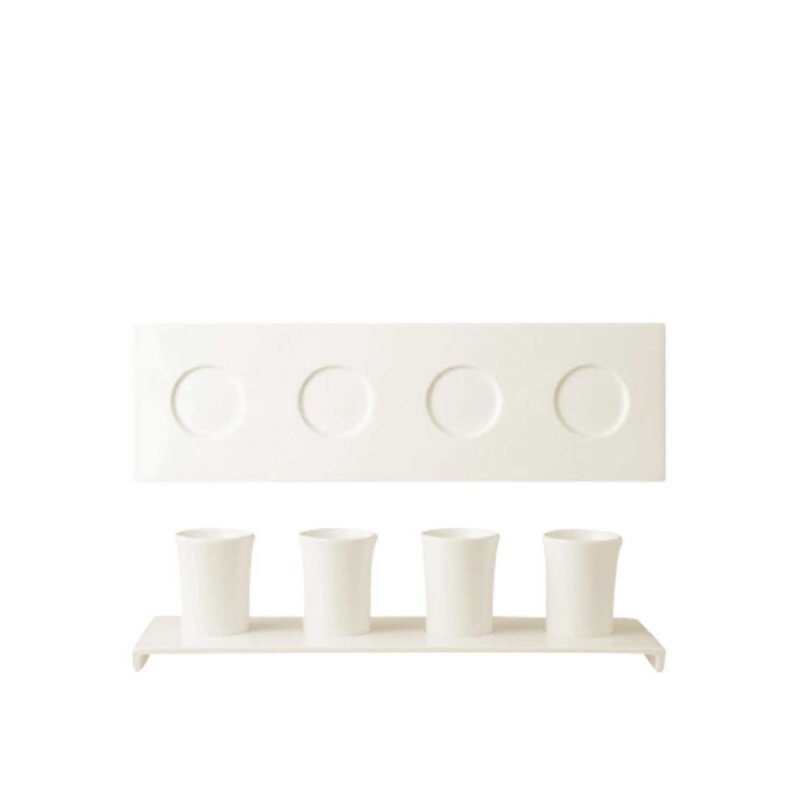 Paşabahçe Porselen All Spice Sprp4Bw 11x36 cm 144036 4 Bardaklık Dikdortgen Servıs Tab - 1