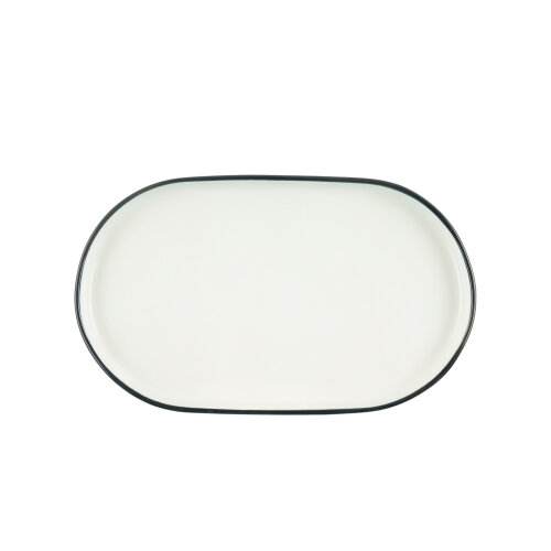 Zest Porcelain Step Kayık Tabak 25 X 15 Cm -Riva Siyah - ZEST PORCELAIN