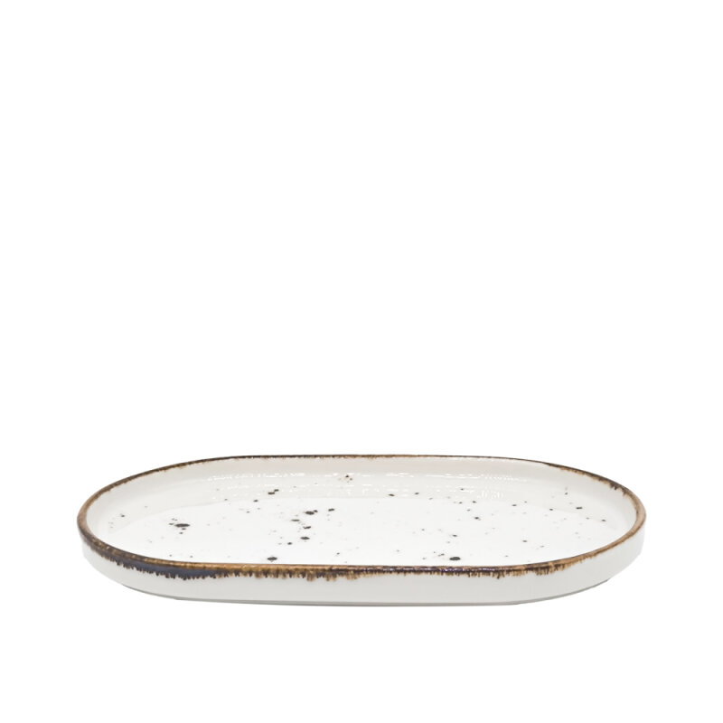 Zest Porcelain Step Kayık Tabak 25 X 15 Cm -Paris Krem - 1