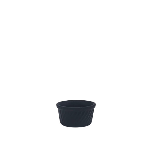 Tulu Porselen Suffle Kase Rölyef 6cm - Saten 64 Siyah RL06SFST64 - TULU PORSELEN