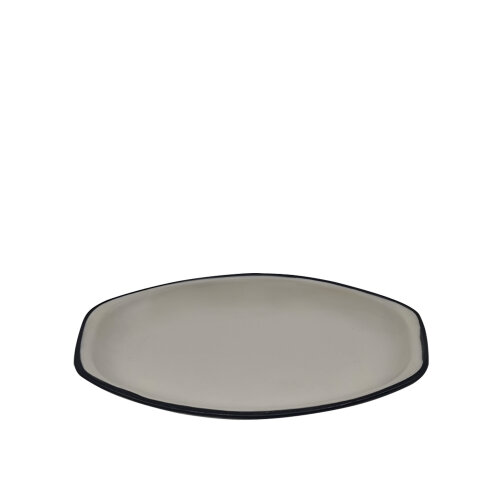Zest Porcelain Tulu Alis Kayık Tabak 18Cm-Riva Siyah - ZEST PORCELAIN