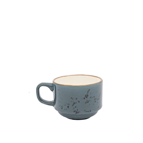 Zest Porcelain Flat Kahve Fincanı 90Cc-Paris K.Mavi - ZEST PORCELAIN
