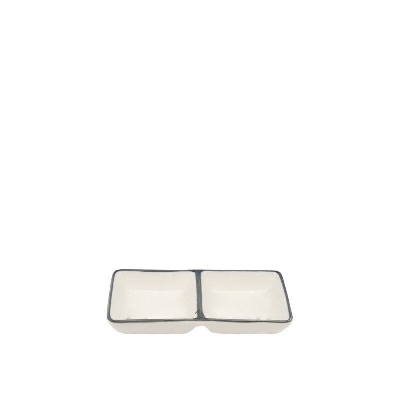 Zest Porcelain İkili Sosluk 13Cm X 6,5Cm-Riva Siyah - 1