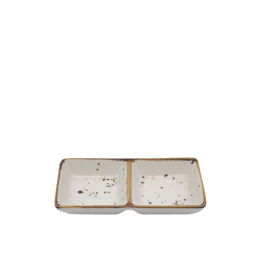 Zest Porcelain İkili Sosluk 13Cm X 6,5Cm-Paris Krem - ZEST PORCELAIN