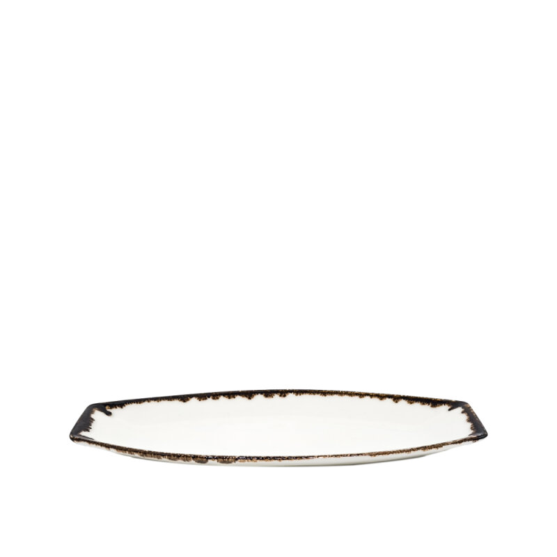 Zest Porcelain Kaya Kayık 30X12,5Cm-Chocolate - 1