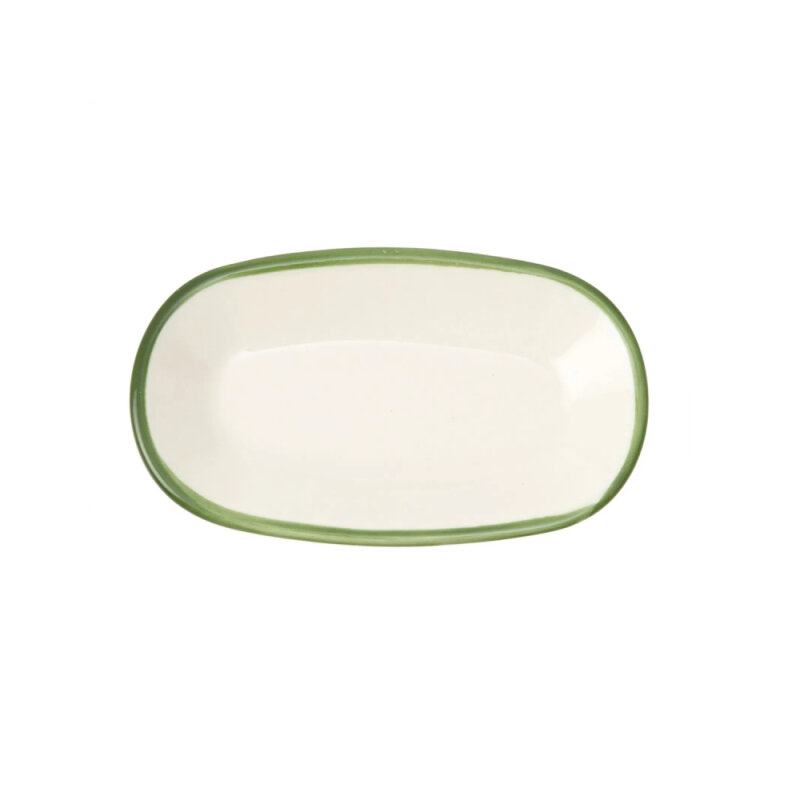 Zest Porcelain Klasik Kayık 15Cm X 9Cm-Riva Yeşil - 1