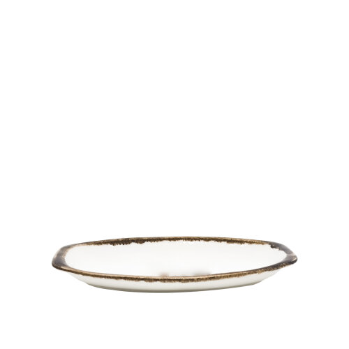 Tulu Porselen Klasik Kayık Tabak 15x9 cm Krem - TULU PORSELEN