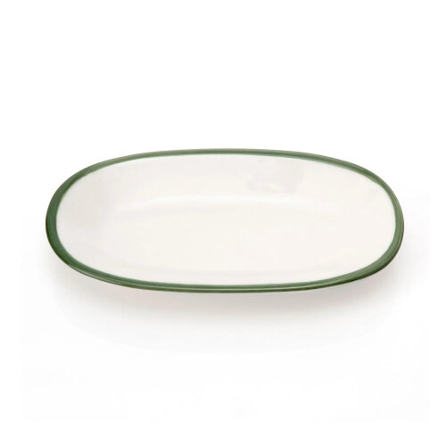 Zest Porcelain Klasik Kayık 19Cmx11Cm-Riva Yeşil - ZEST PORCELAIN