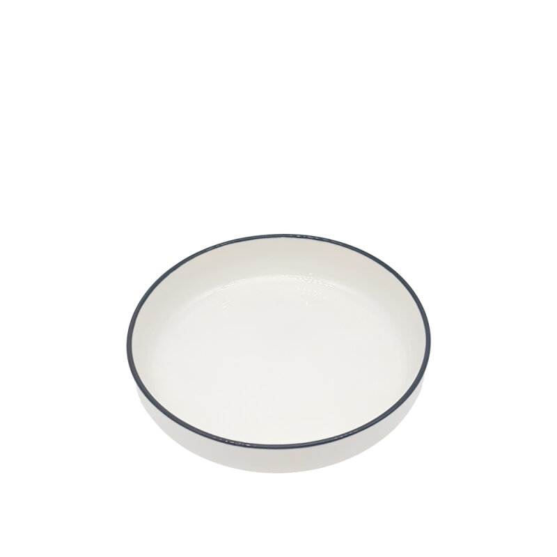 Zest Porcelain Step Çukur Tabak 24 Cm-Riva Siyah - 1