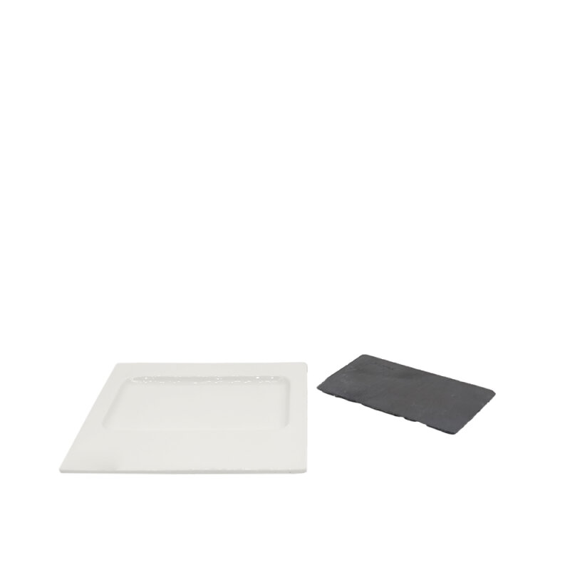 Ultraform Hotel Porselen D.Gen Bölmeli Kare Sunum Tabak 20X20 cm - 1