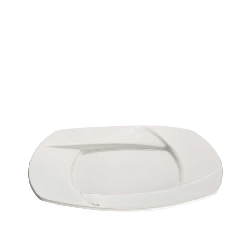 Ultraform Hotel Porselen Hasır 35 cm Kare Düz Tabak - 1