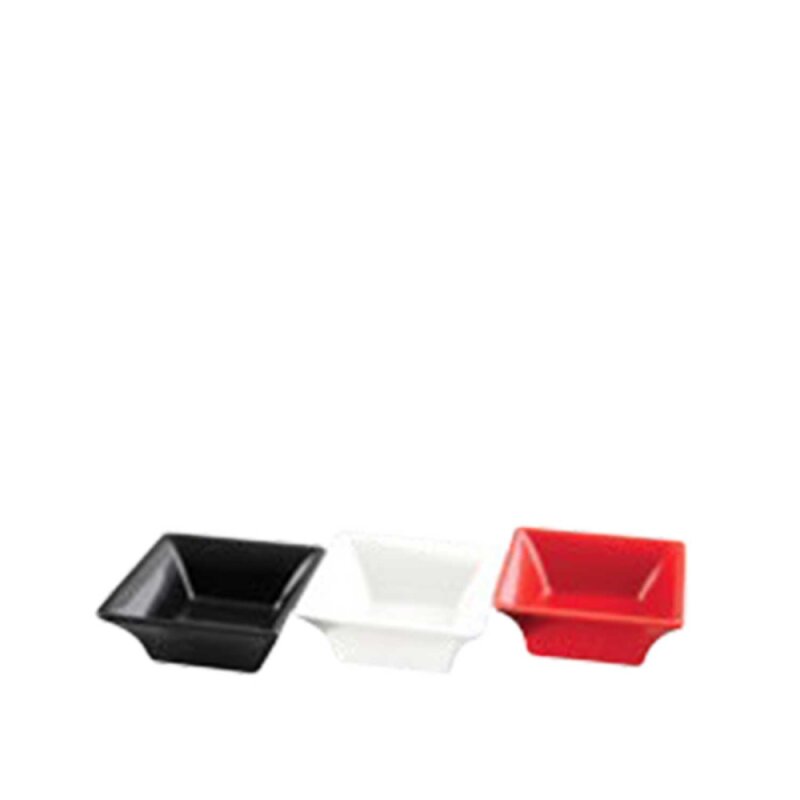 Ultraform Hotel Porselen 7,3X7,3X2,8 cm Kare Sunum Kase Kırmızı - 1