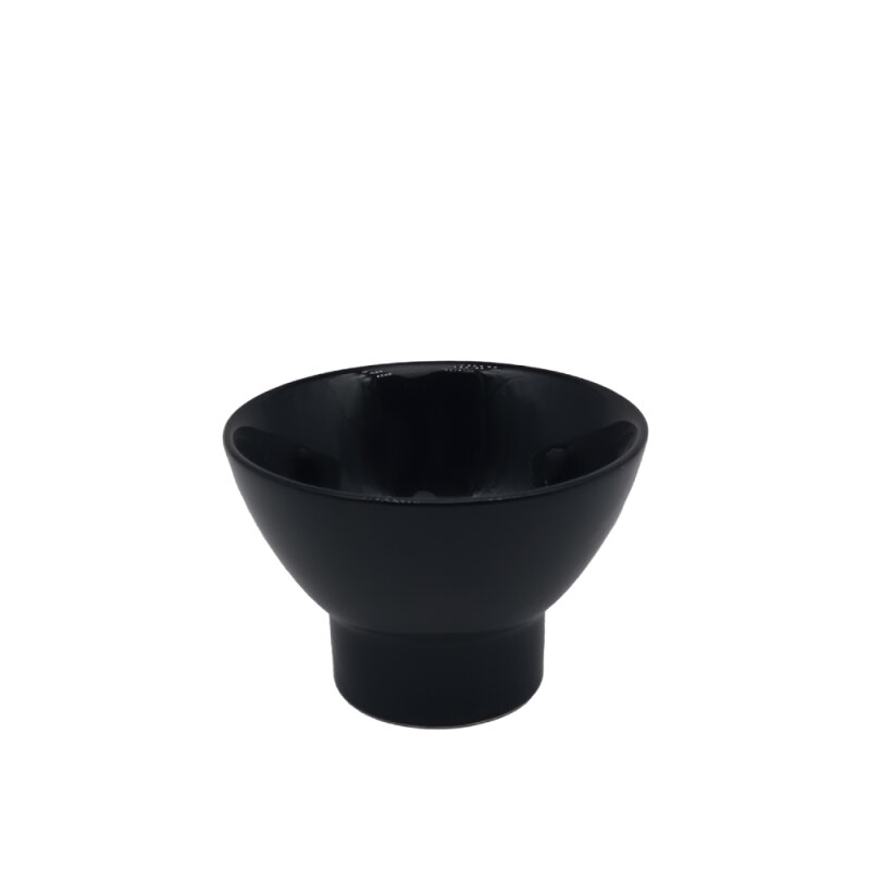 Ultraform Hotel Porselen Ayaklı Minimal Kase 10 cm Siyah - 1