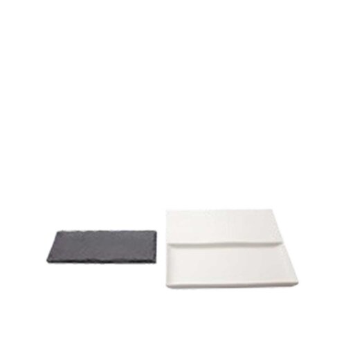 Ultraform Hotel Porselen İki Bölmeli Kare Sunum Tabak 35X35 cm - ULTRAFORM PORSELEN