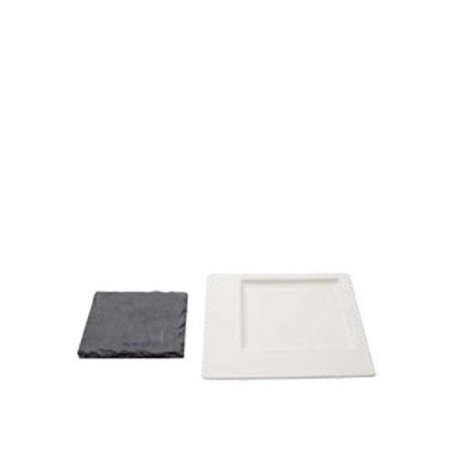 Ultraform Hotel Porselen Kare Bölmeli Kare Sunum Tabak 25X25 cm - ULTRAFORM PORSELEN
