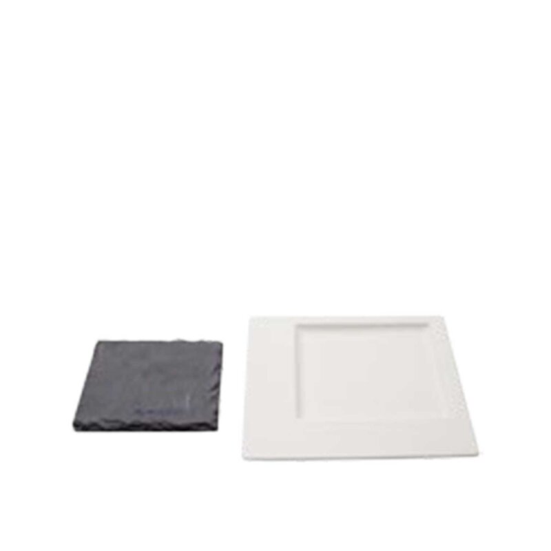 Ultraform Hotel Porselen Kare Bölmeli Kare Sunum Tabak 36X36 cm - 1