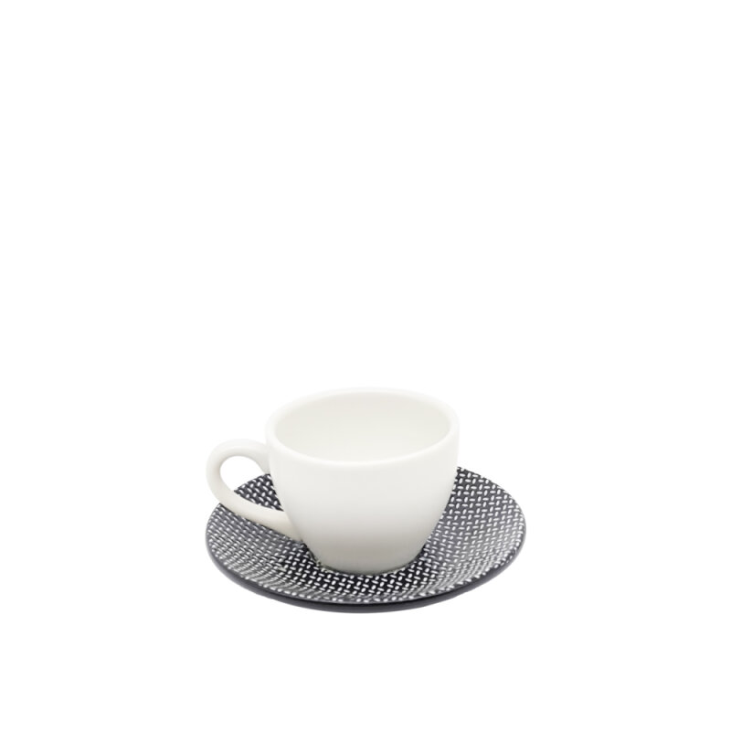 Ultraform Hotel Porselen M&M Siyah Espresso Fincan+Tabak 70 ml - 1