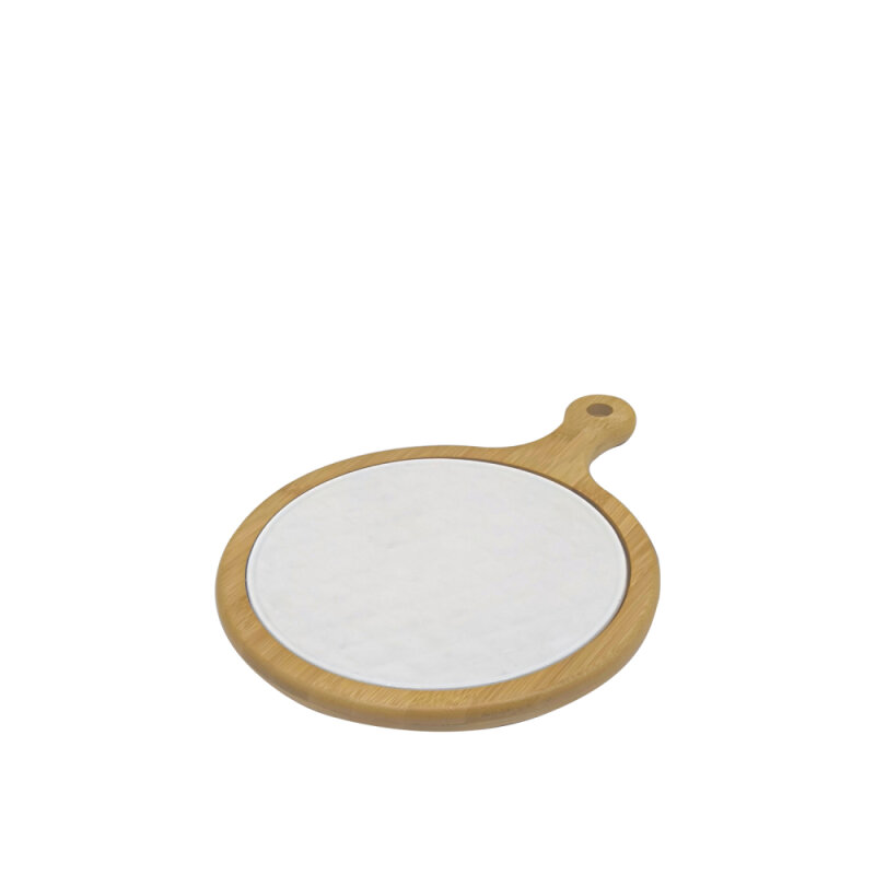 Ultraform Hotel Porselen Sunum Tabak Bambu Standlı 25x18 cm - 1
